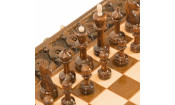 Шахматы + нарды резные с гранатами 40 Haleyan