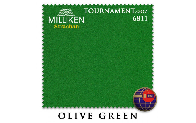 Сукно Milliken Strachan Snooker 6811 Tournament 32oz 193см Olive Green