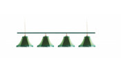 Лампа Классика 4 пл. металл (№6,бархат зеленый,бахрома желтая,фурнитура золото)