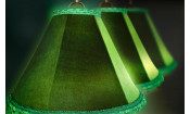 Лампа Классика 6 пл. металл  (№5,бархат зеленый,бахрома желтая,фурнитура золото)