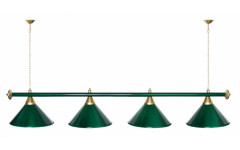 Лампа "STARTBILLIARDS" 4 пл. металл (плафоны зеленые, штанга зеленая)