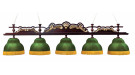 Лампа Император-Люкс 5пл. ясень (№11,бархат зеленый,бахрома желтая,фурнитура золото)