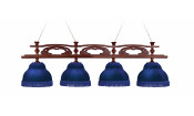 Лампа Венеция 4пл. ясень (№1,бархат синий,бахрома синяя,фурнитура золото)