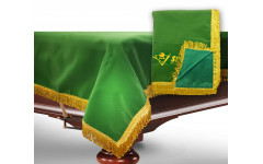 Чехол для б/стола 10-3 (зеленый с желтой бахромой, с логотипом)