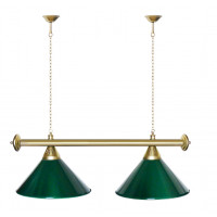 Лампа STARTBILLIARDS 2 пл. (плафоны зеленые матовые,штанга золотая,фурнитура золото,2)