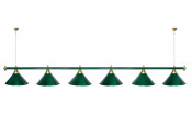 Лампа STARTBILLIARDS 6 пл. (плафоны зеленые,штанга золотая,фурнитура хром,2)