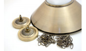 Лампа на три плафона "Jazz" (матово-бронзовая штанга, матово-бронзовый плафон D38см)