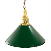 Лампа на один плафон «Evergreen» (золотистая чашка, зеленый плафон D35см)