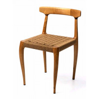 Дизайнерский стул ручной работы с плетёным сиденьем