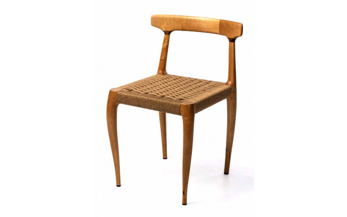 Дизайнерский стул ручной работы с плетёным сиденьем