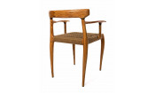 Дизайнерское кресло ручной работы с плетёным сиденьем