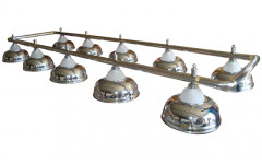 Лампа на десять плафонов "Crown" (серебристая штанга, серебристый плафон D38см)