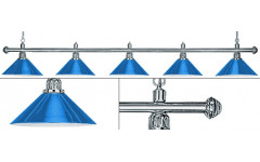 Лампа на пять плафонов "Blue Light" (серебристая штанга, синий плафон D35см)
